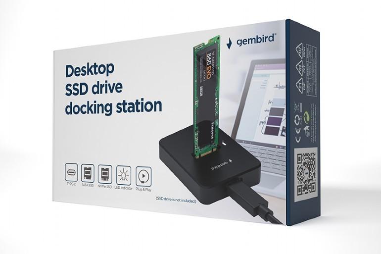 Dockingstation Desktop USB-C M.2 SATA NVME schwarz