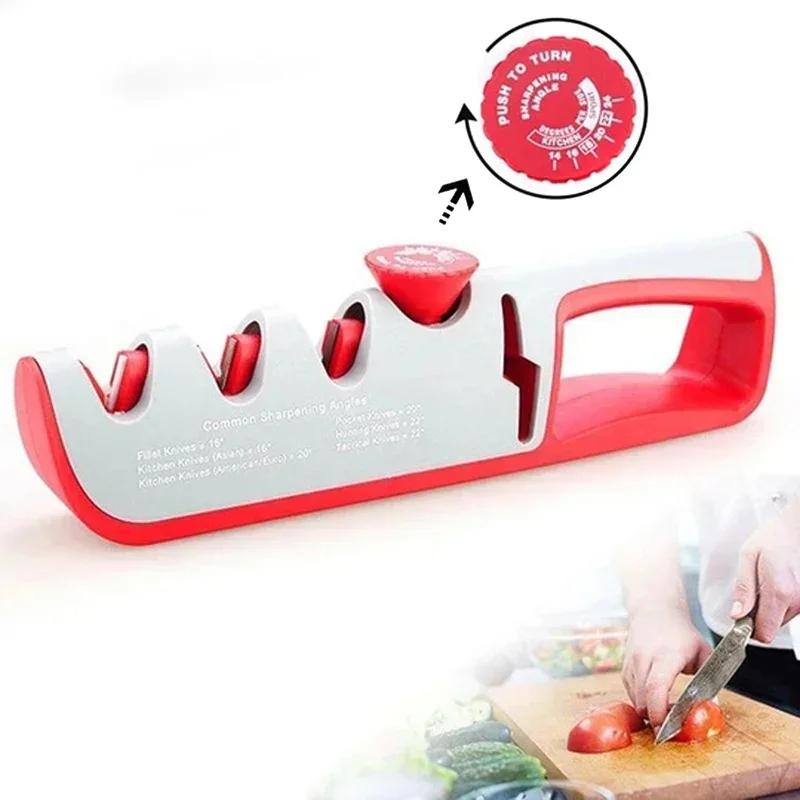 One piece set of anti slip handle four in one multifunctional quick sharpener for household use kitchen accessories sharpener