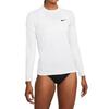 Nike Essenziale Hydroguard Outdoor Casual Sportivo Girocollo Manica Lunga Costume da Bagno Due Pezzi Costume da Bagno Donna Bianco NESSA386-100