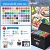 Dual-Tip Art Marker Set - 120 Colors, Hard Tip, Oil-Based for Students