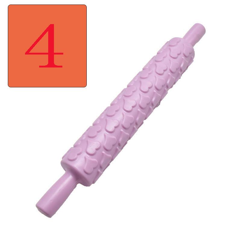 Pattern Texture Embossed Rolling Pin Dough Fondant Pastry Dumpling Pizza Cake Cookies Roller Tools Kitchen Accessories 1 Pcs