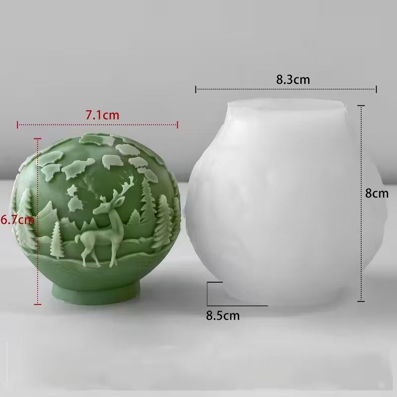 Christmas Ball Aroma Candle Mold DIY Reindeer Tree Scented Stone Molds New Holiday Craft Tools
