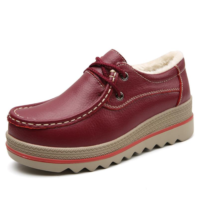 

Женская повседневная обувь для мамы из искусственной кожи, модная обувь на платформе, нескользящие лоферы, повседневная обувь слипоны для ходьбы