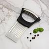 Stainless Steel Onion Slicer Holder with Protective Cover Tomatoes Avocados Potato Kiwifruit Meat Lemon Vegetable Fruit Cutter Chopper Kitchen Gadget