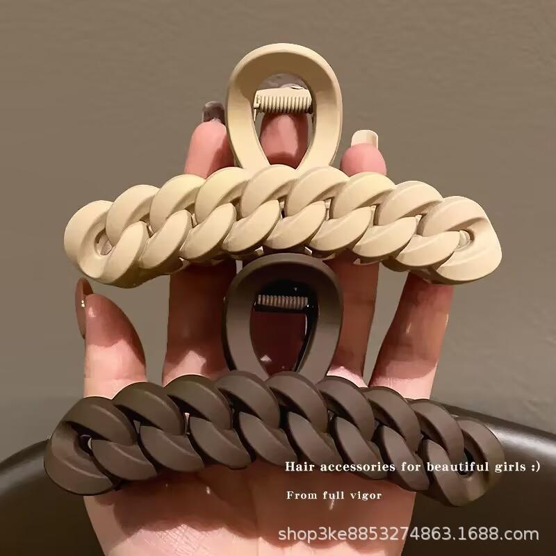 Premium Milk Coffee Color Grab Clip Hairpin French Shark Clip for Women's Back Head