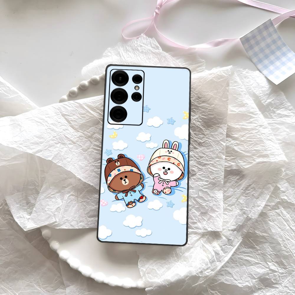 Cartoon Cute C-Cony B-Brown Phone Case For Samsung S 24 Fe 25 Ultra Plus 20 Lite 21 30 22 23 24 22 Ultra 5G Fundas