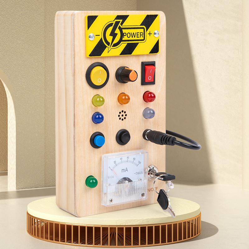 Wooden Circuit Board Toy With Led Lights For Early Education And Kids Learning