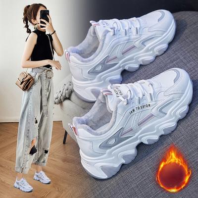 Plus Aksamitne Buty Sportowe Zimowe Damskie Sportowe Białe Buty Moda Uliczna Casual Ciepłe Buty Buty do Biegania