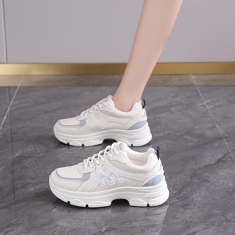 CRLAYDK Designer Sneakers for Women Platform PU Leather Fashion Ladies Shoes Sports Lace Up Workout Casual Walking Tennis