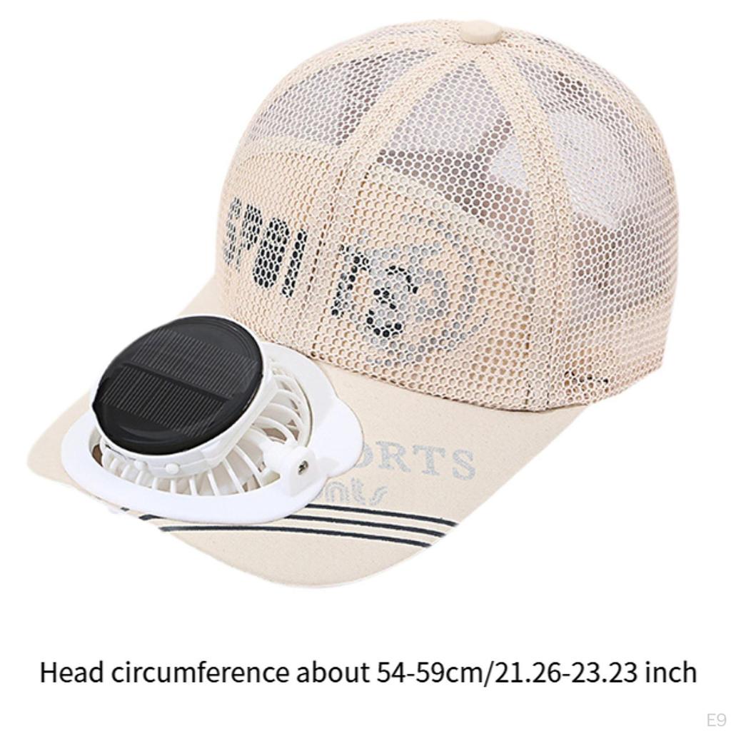 Hat with Solar-Powered Fan for Hiking and Cycling