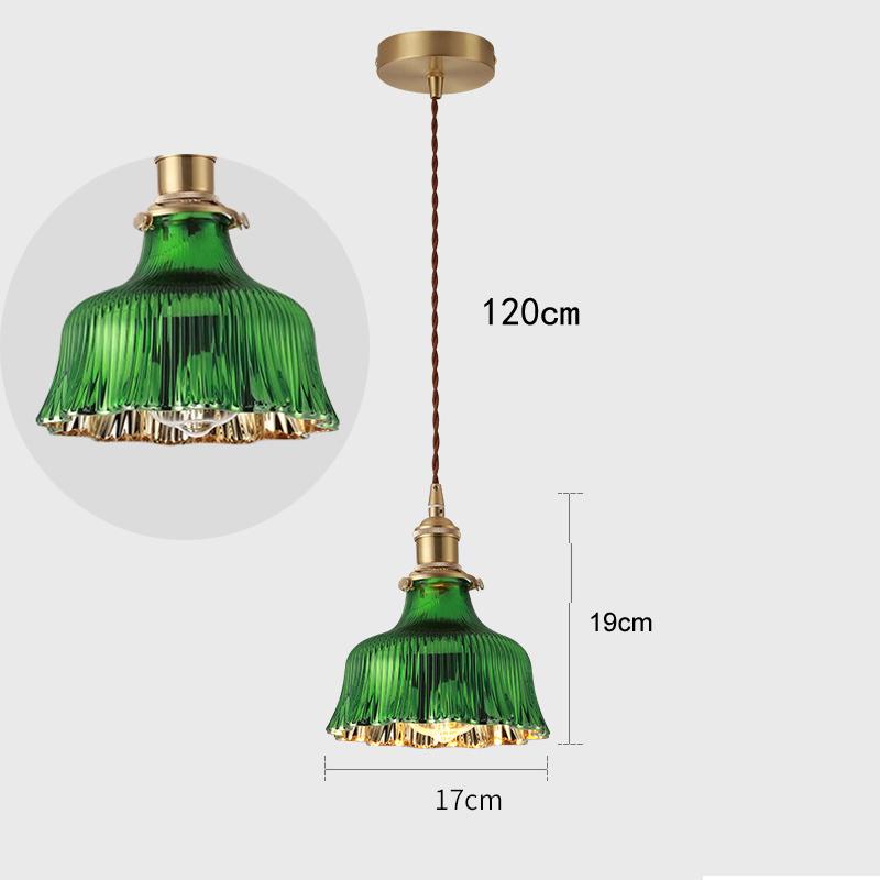 Suspension Light Green Glass Chandelier E27 Restaurant Stripe Pendant Light For Dining Room Kitchen Cafe Bedside Hanging Lamp
