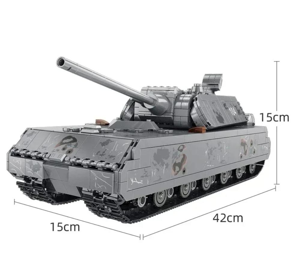 Military Heavy Tank Panzer Viii Maus Building Blocks German Ww2 Soldier Police Army Weapons Bricks Children Toy Gifts For Adults