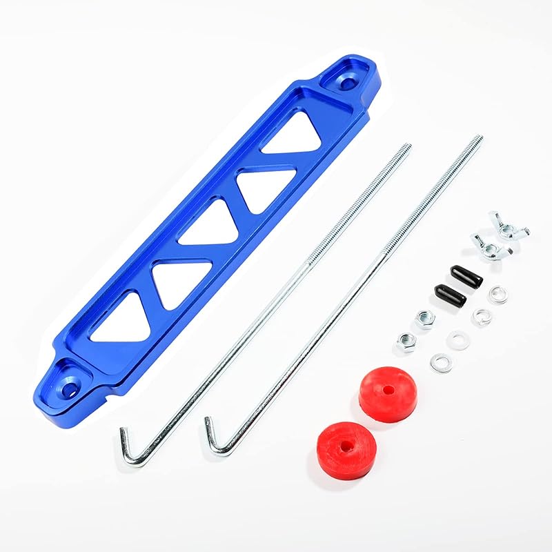 Battery Hold Down Bracket Holder, Car Battery Holder Kit With 10In J Bolts,Aluminum Alloy Battery Tie Down Mount Bracket, Battery Tray For Car