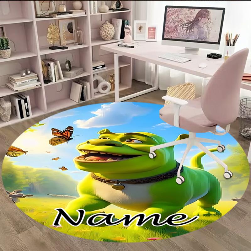 Customizable S-Shrek3 Round Non-Slip Carpet - Ideal for Garden, Picnic, Office, Perfect for Decoration, Suitable For All Seasons