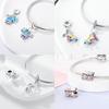 Original Copper Charms Pink Beads Smart Watch Bike Car Travel Dangle Fit Bangle Bracelet Diy Jewelry For Woman Fine Gift