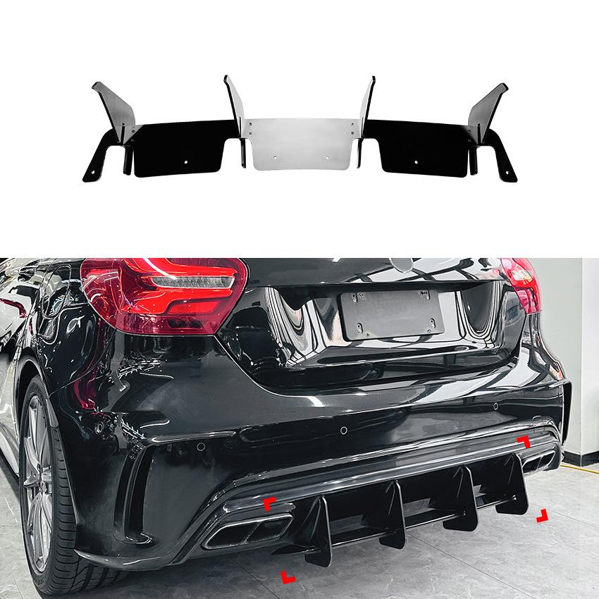 Car Rear Bumper Diffuser Lip Rear Side Splitters Spoiler Lip For Mercedes-Benz A-Class W176 A45 AMG 2013-2018 Body Kits Tuning