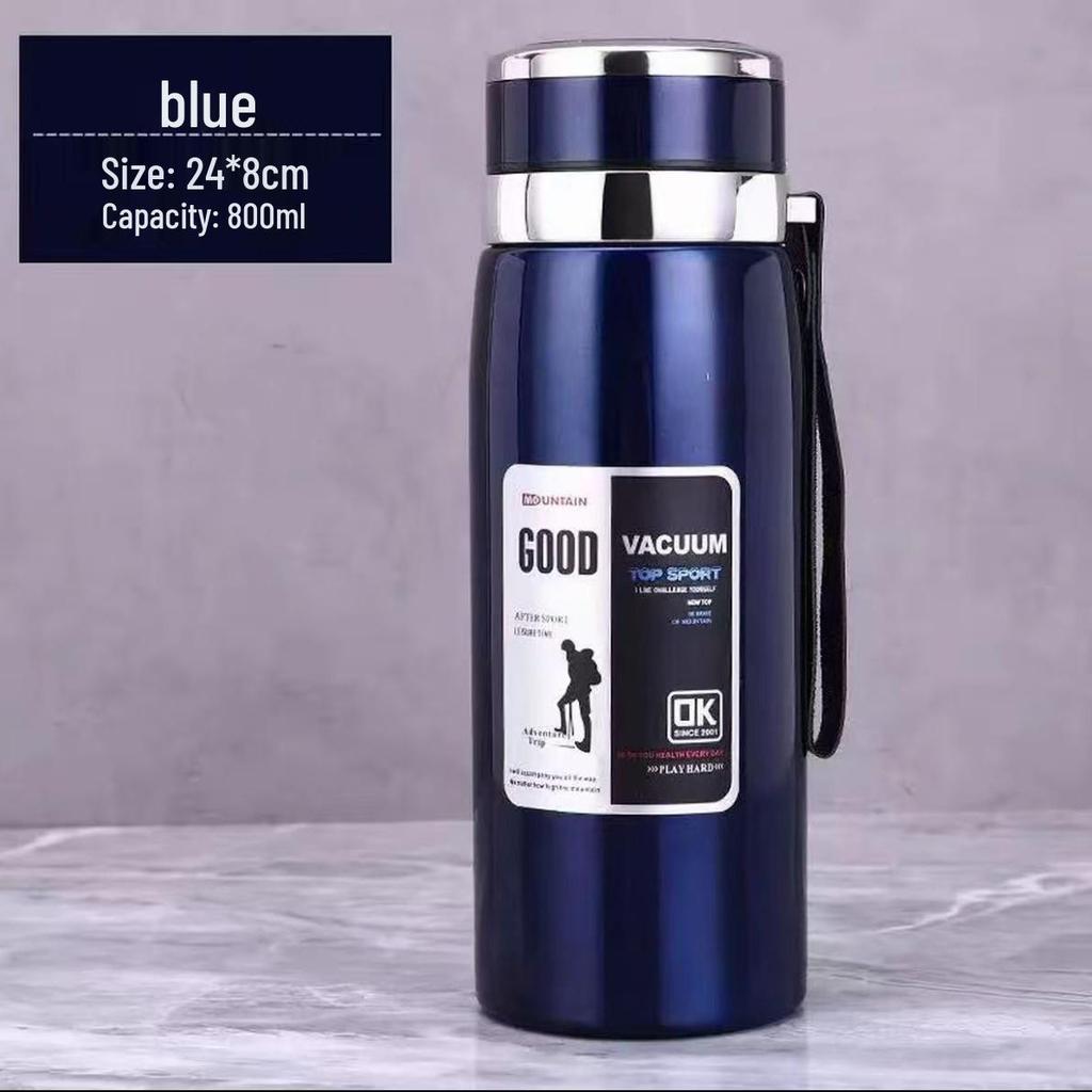 Stainless Steel Insulated Thermos Cup: Large Capacity, Portable for Tea & Water - Perfect for Men and Women, Ideal for Outdoor, Car, and Office Use