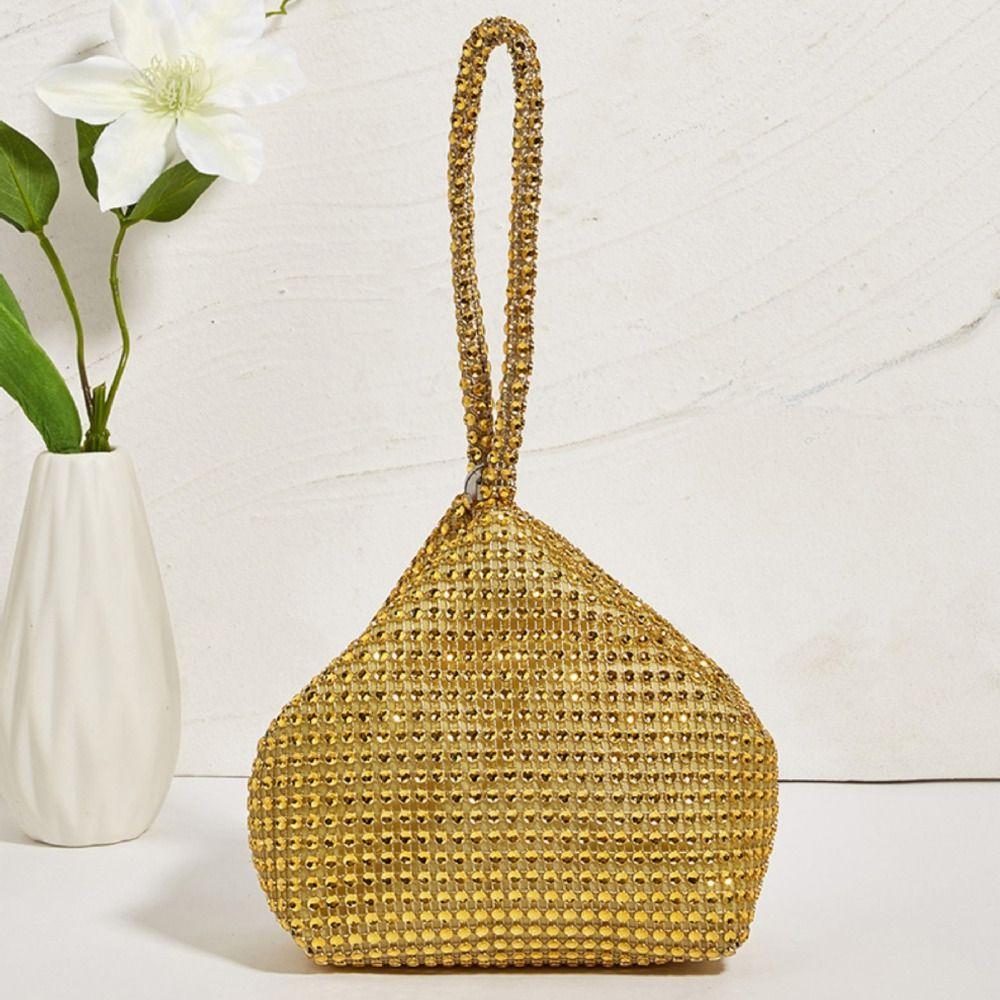 Triangle Design Sparkle Clutch Purse Sparkling Wrist Purse Banquet Bag Evening Clutch Female
