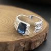Irregular Texture Blue Zircon Adjustable Rings For Women Girl Minimalist Fashion New Jewelry Gift Party Wedding anillos