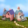 Set of 4 Miniature for Railway Diorama Moss DIY Exterior Multicolored Resin Houses, Western-style Mansions, Dioramas, Models, Making, Terrariums,