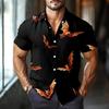 Men's Fashion Casual Loose Halloween Printed Short Sleeve Shirt