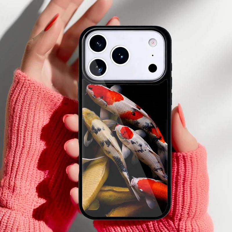 Koi Carp Fish Phone Case for iPhone 17 16 15 14 13 Pro Max Back Cover for 12 11 Pro Coque
