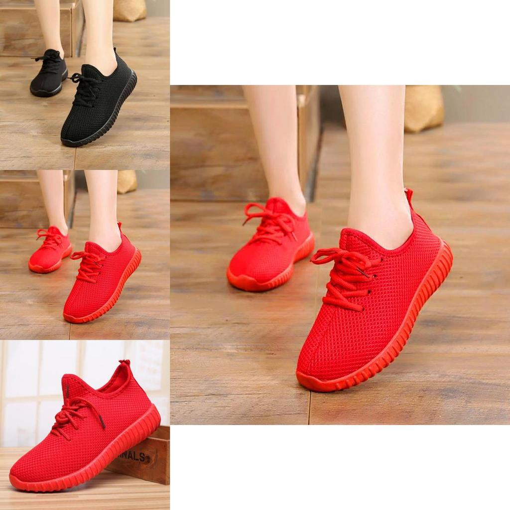 New Fashion Women Mesh Breathable Casual Red Shoes Sports Shoes Comfortable Fit