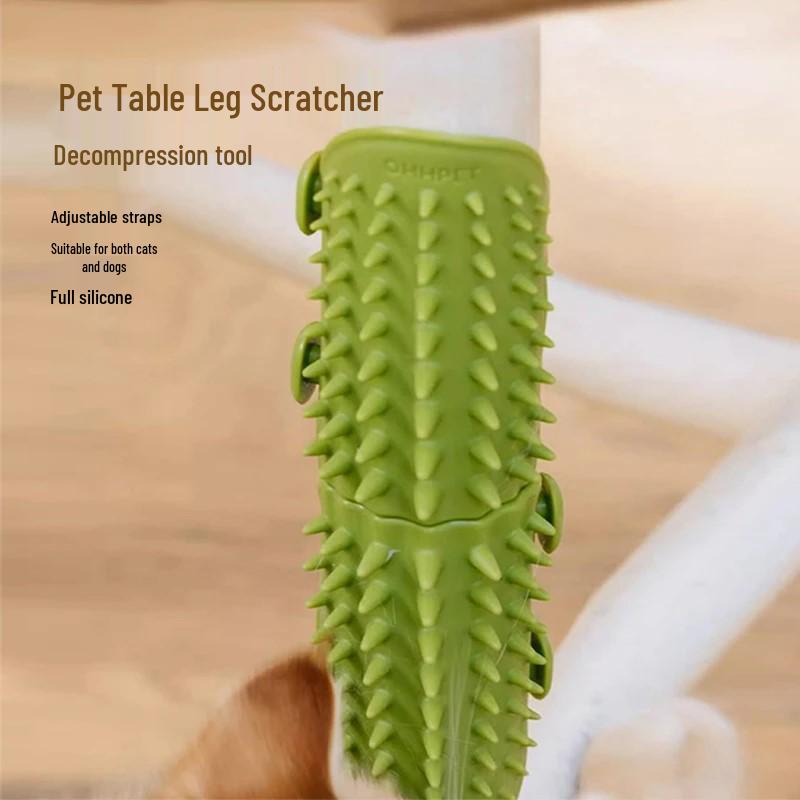 Cat Scratch & Massage Kit: Silicone Table Leg Comb & Wall Corner Scratcher for Grooming & Play