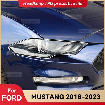 Per Ford MUSTANG 2018-2023 Pellicola Protettiva Trasparente in TPU per Fari Auto Adesivo Cambia Colore Tonalità Luci Anteriori Accessori
