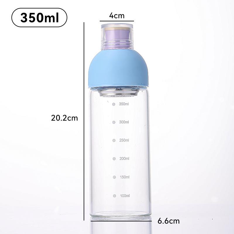 

High Borosilicate Coffee Cups Cold Brew Bottle Fruit Tea Milk Cup Thickened Glass Double Lid Drinkware Car Sealed Glass Bottle 300-400ml
