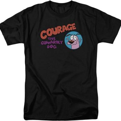 Courage Câinele Fricos Show Cartoon Network Logo Tricou Adult Negru