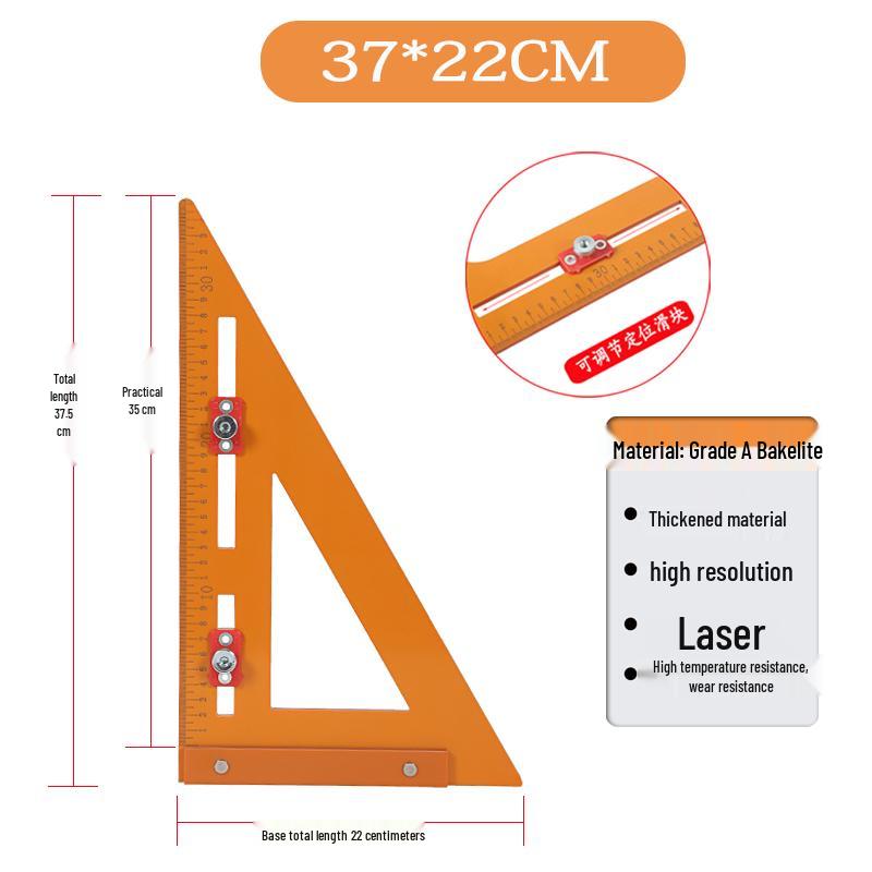 

Two-in-One Multifunctional T-Square & Punching Marking Ruler for Woodworking
