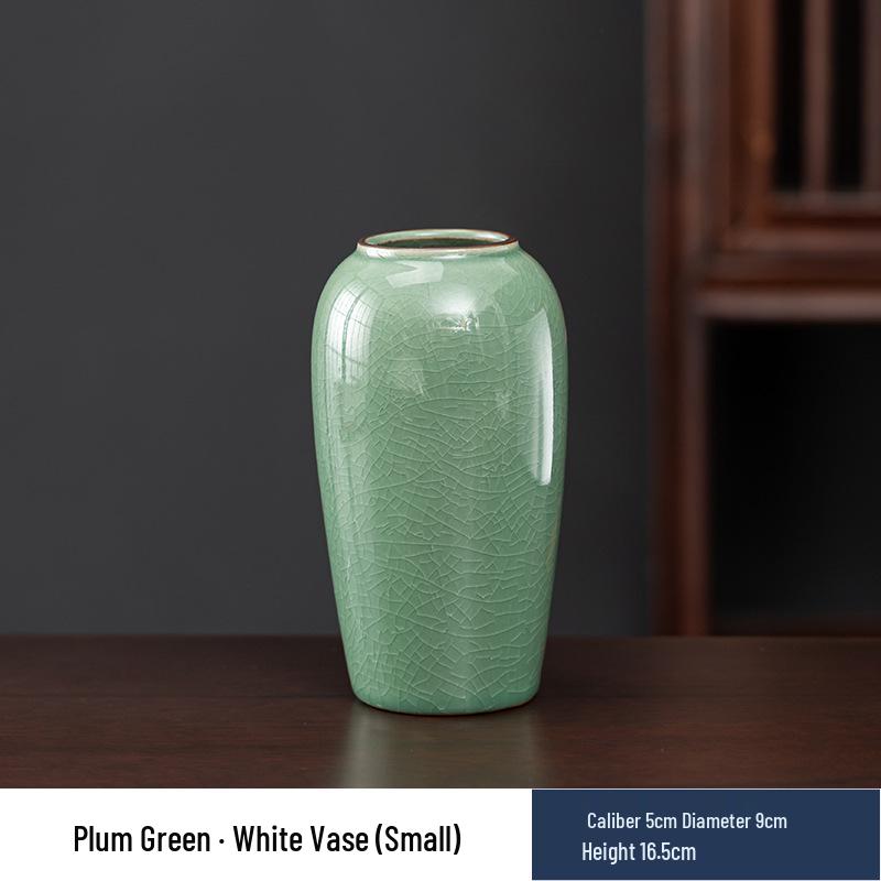 Vaso in Ceramica di Alta Gamma Ge Kiln Retrò per Fiori Freschi, Idroponica e Bambù