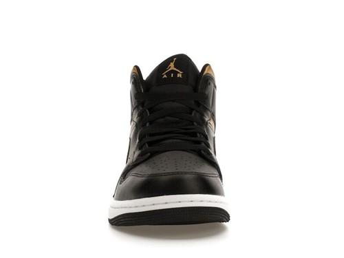 Air Jordan 1 Mid Czarny Metaliczne Złoto - DQ8426-071