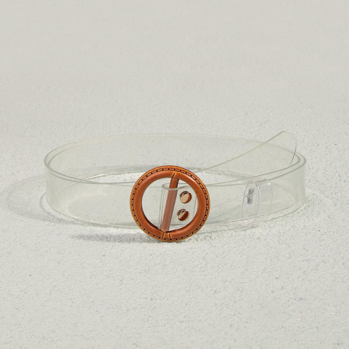 

New Year and Summer Fashion Versatile Imitation Bamboo Buckle Transparent Pvc Belt Resin Buckle for Women 100cm