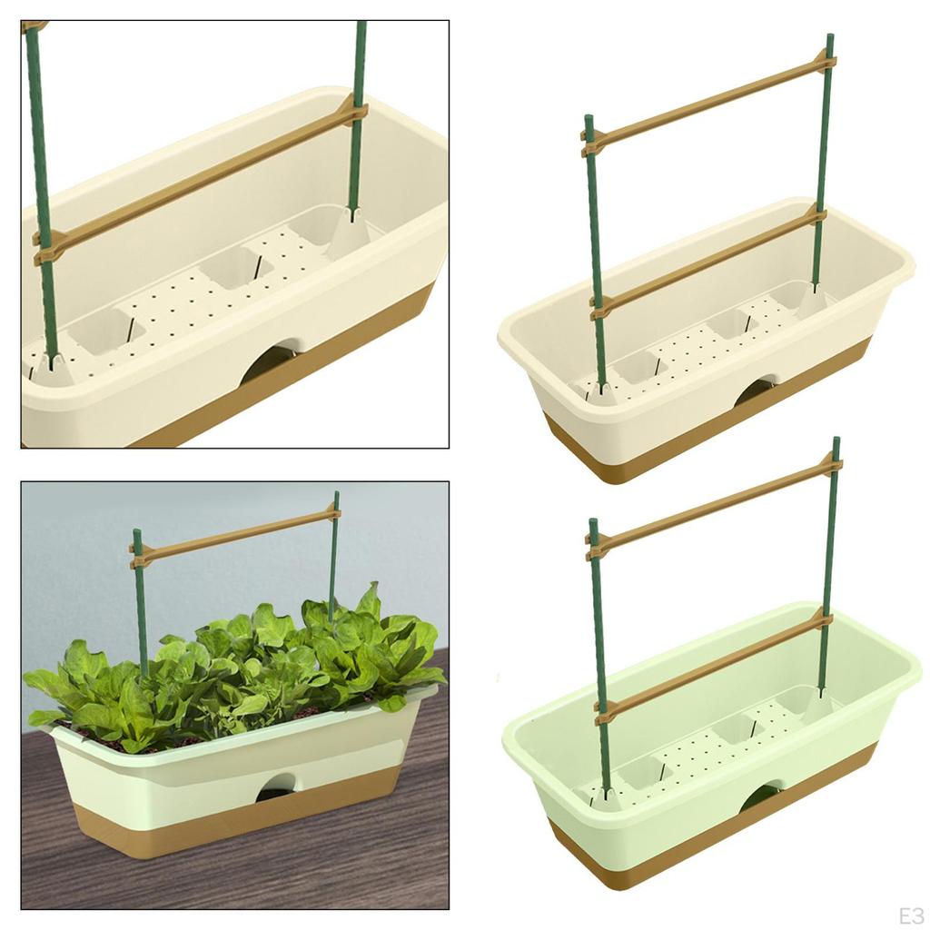 Balcony Planter Rectangle Box Drainage Hole Window Vegetable Flower for