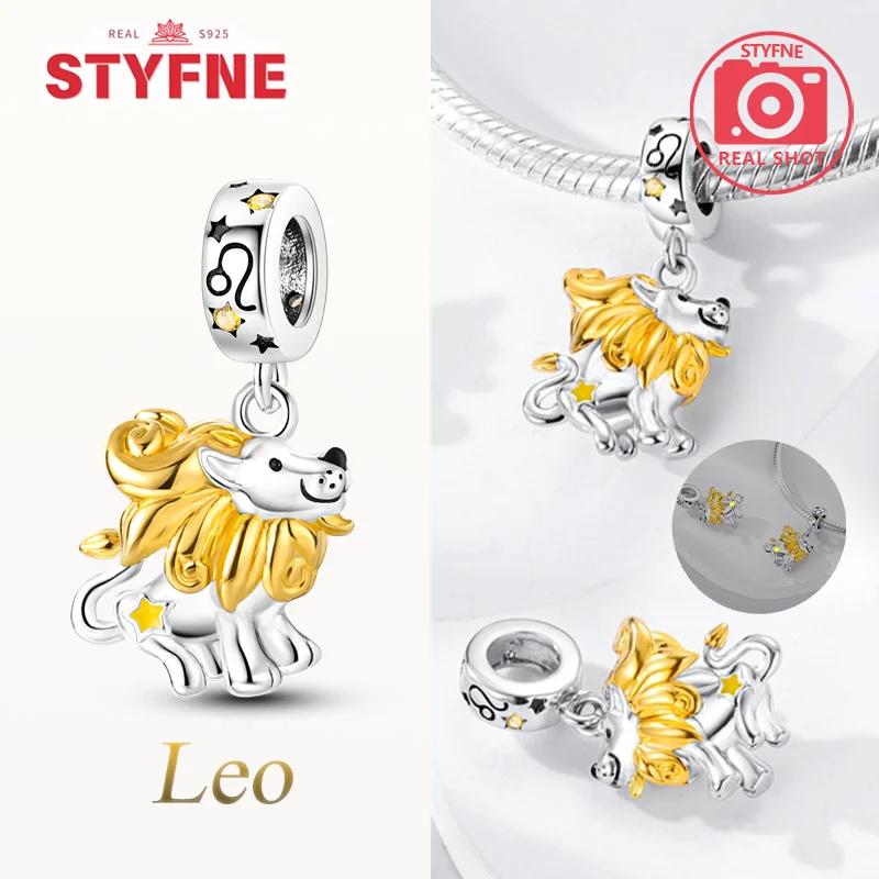 Copper Luminous Constellations Scorpio Aries Cancer Pendant Charms Bead Fit Original Bracelet Diy Jewelry For Women Gifts