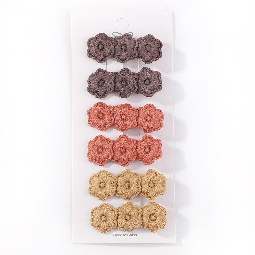 

6 шт./лот Вышивка цветами Заколки для волос Детские заколки для волос с цветами Геометрические Милые Девочки Аксессуары для волос Винтажные Заколки Шпильки
