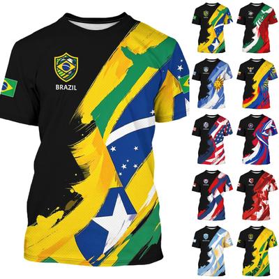 Unisex Retro Style International Football Fan Jersey Short Sleeve Lightweight Breathable Soccer T Shirt for Sports and Casual Wear