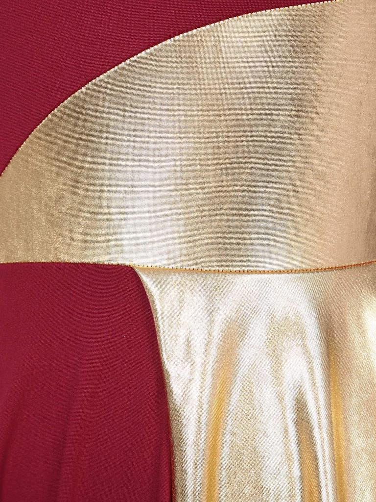 Womens Metallic Worship Praise Dance Dress Color Block One Shoulder Irregular Hem Sleeveless Dresses Performance Costume