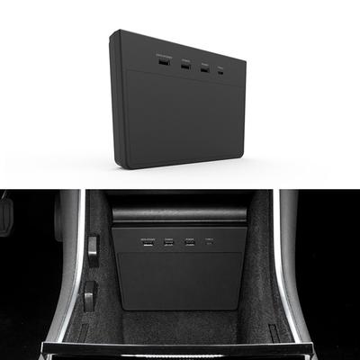 Multi USB Hub,Car Interior Center Console Accessories with 5 In 1 Ports Fitment for Tesla Model 3