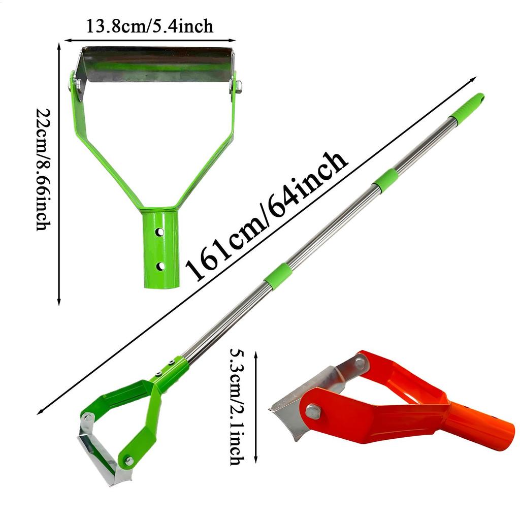 Garden Hoe Heavy Duty Loop Long Handle Shovel Metal Weeder Scraper Gardening Hoe for Digging Trenching Loosening Hoeing Edging