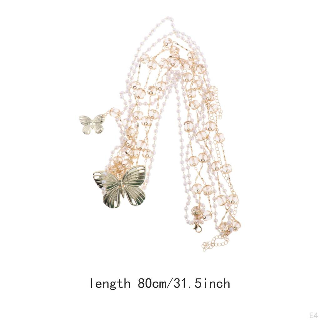 Corrente de Cintura para Biquíni Feminino, Joia Corporal Multicamadas para Uso no Verão