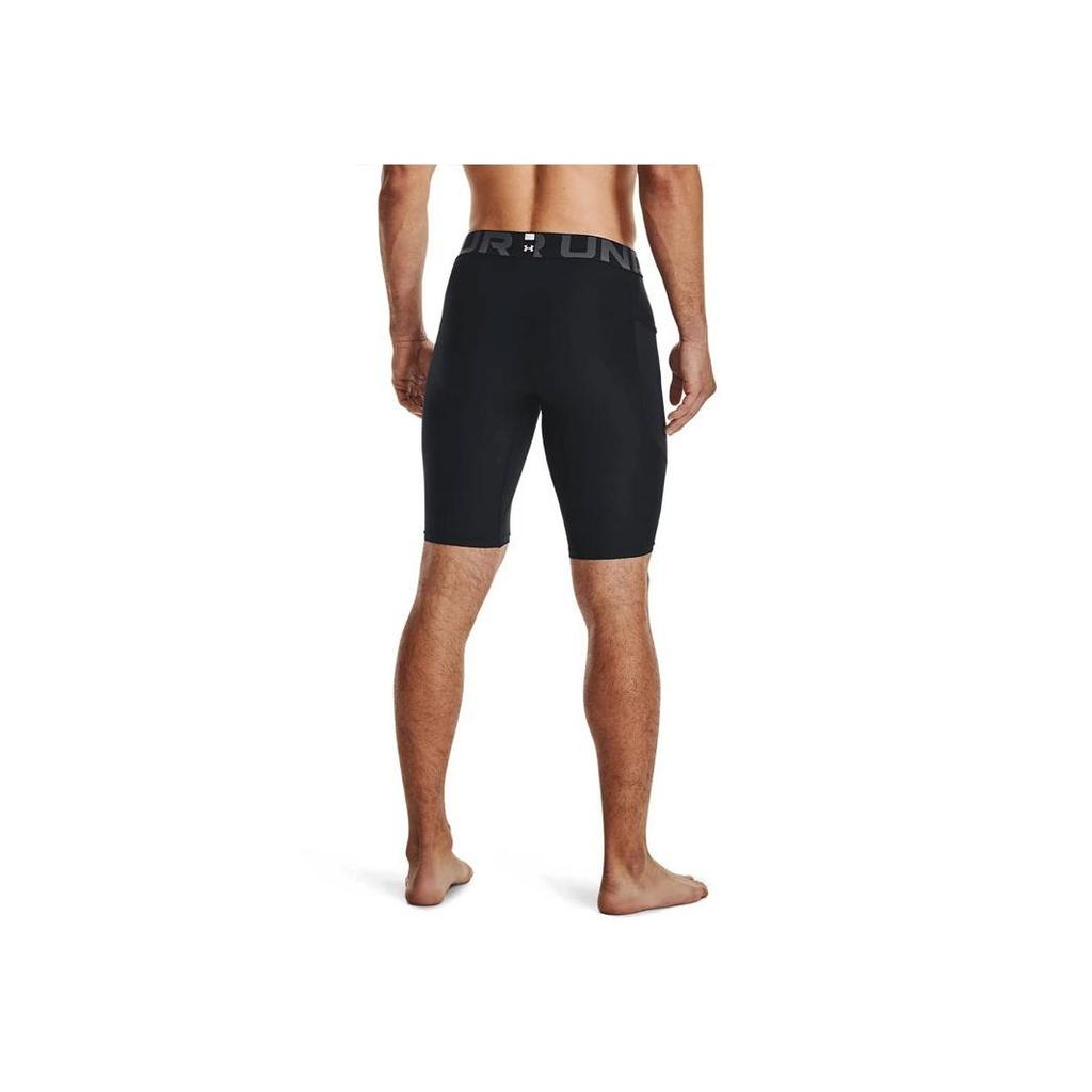 Under Armour HeatGear Logo Print Quick-Dry Compression Shorts Men Black 1361602-001