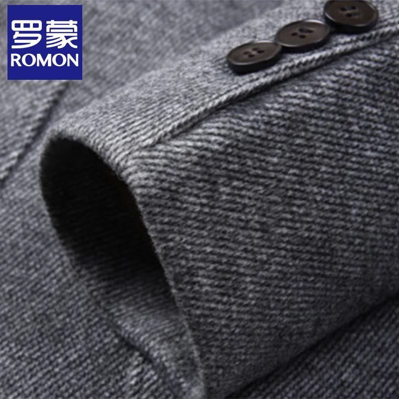 Luo Meng Men's Autumn/Winter Thick Lined Wool Blend Business Casual Suit Jacket