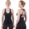 Women's U-shaped Vest Quick-Drying Sleeveless Fitness Running Nude Beauty Back Yoga Vest Female Bodybuilding Tank Top Sports Bra Built-in Chest Pad