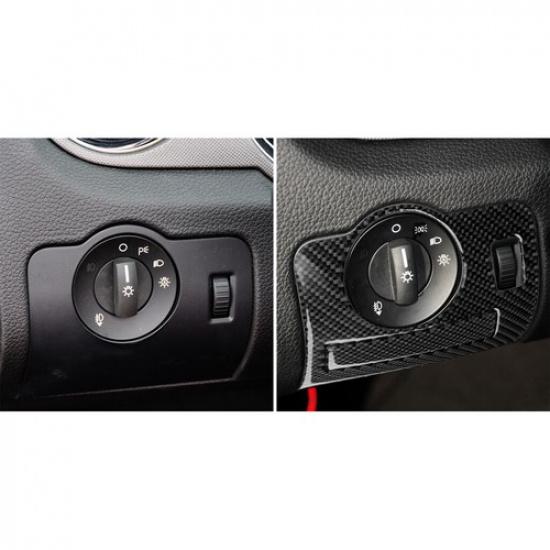 New Carbon Fiber Headlight Switch Button Frame Cover For Ford Mustang 2009-2013