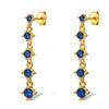 Colorful Geometric Zircon Tassel Earrings, S925 Sterling Silver Studs, Fashionable Elegant Jewelry for Women