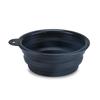 Buckle Black Foldable Silicone Pet Bowl: Portable Outdoor Cat & Dog Feeding Basin