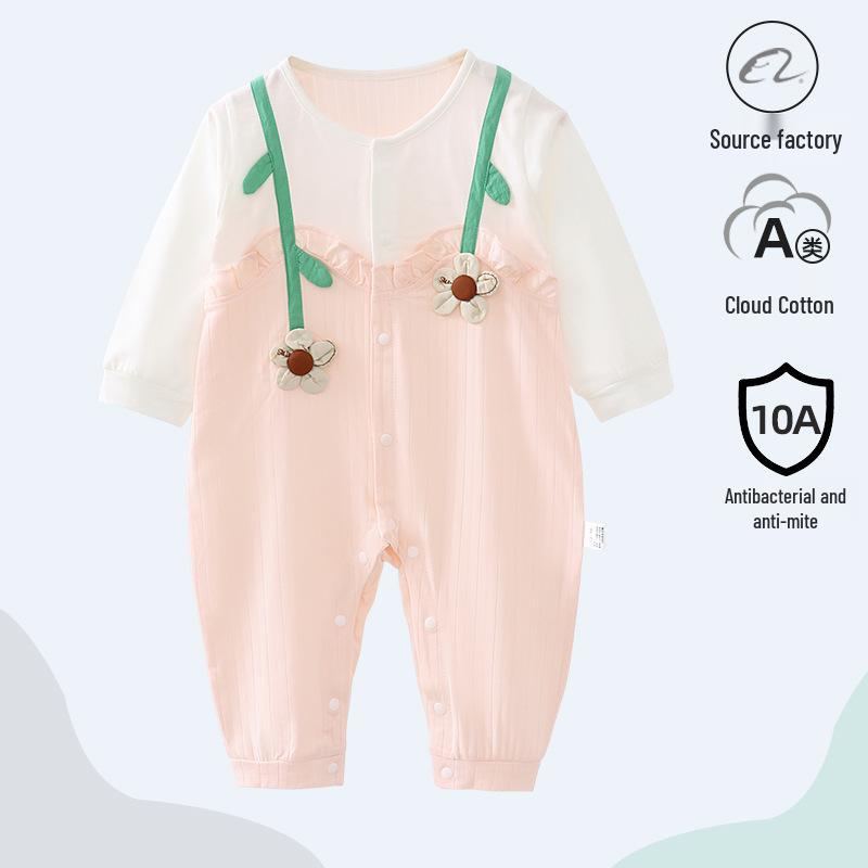 Unisex Baby Langarm Baumwoll-Strampler - Sommer Krabbel- & Hausanzug